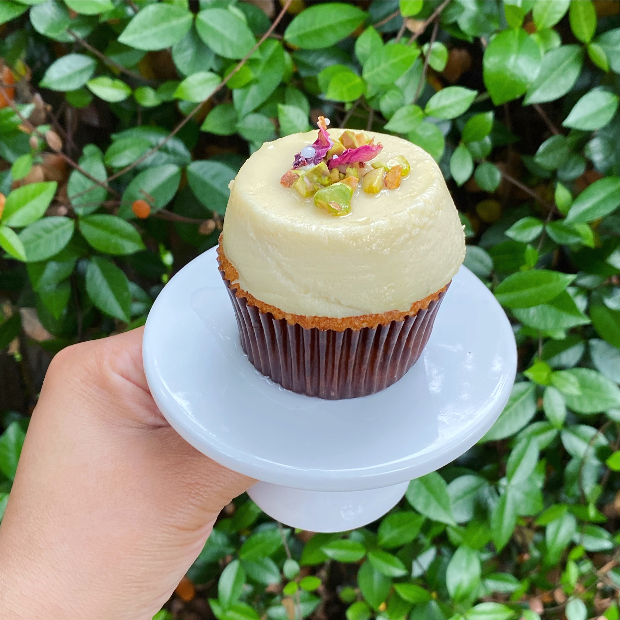 Pistachio Rose Cupcake